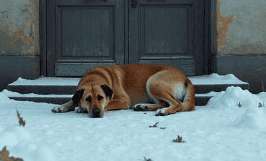 Старая собака упорно дежурила у подъезда - причина удивила соседей