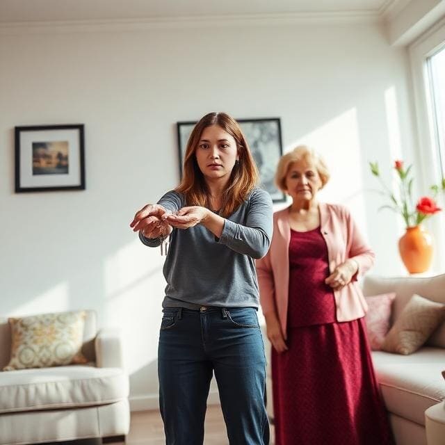 — Выметайтесь! Вы оба! Я устала от ваших «помощей» и ярких подушек! Ключи — на стол, — тихо сказала Ольга