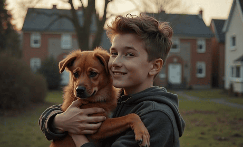 Никита подобрал раненого пса — через месяц соседи перестали мальчика узнавать